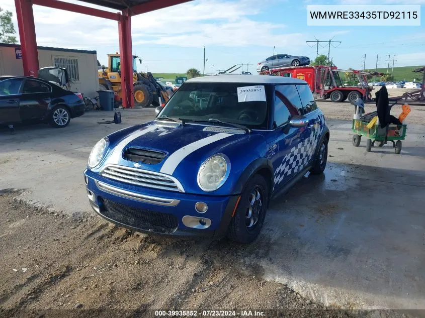 2005 Mini Cooper S VIN: WMWRE33435TD92115 Lot: 39935852