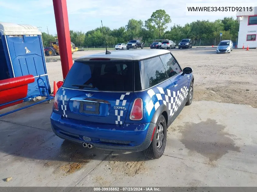 2005 Mini Cooper S VIN: WMWRE33435TD92115 Lot: 39935852