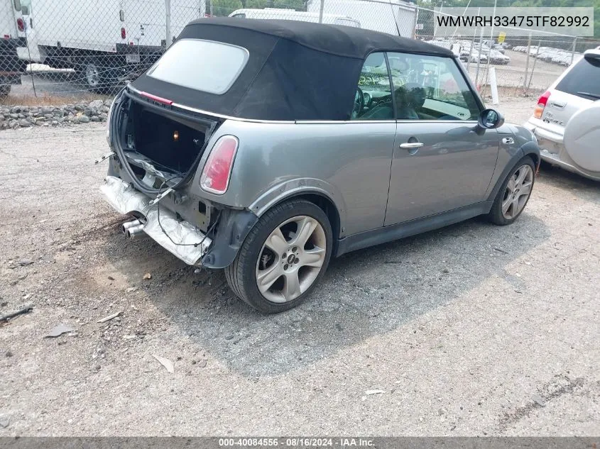 2005 Mini Cooper S VIN: WMWRH33475TF82992 Lot: 40084556