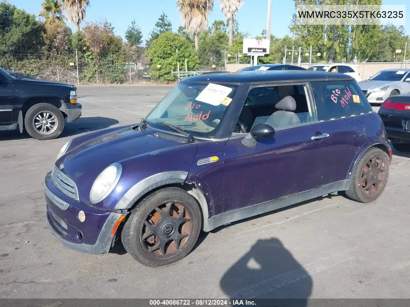 2005 Mini Cooper VIN: WMWRC335X5TK63235 Lot: 40086722