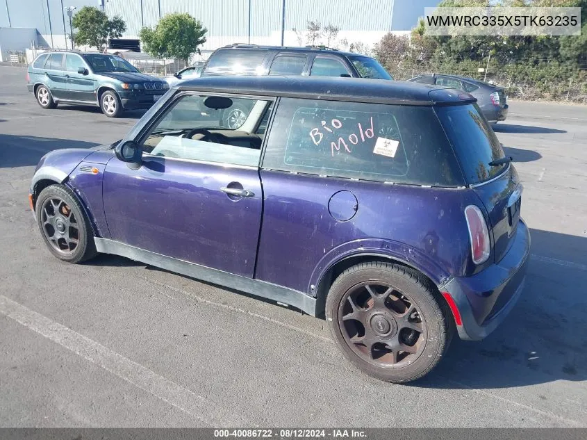 2005 Mini Cooper VIN: WMWRC335X5TK63235 Lot: 40086722