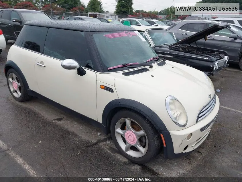 2005 Mini Cooper VIN: WMWRC334X5TJ65636 Lot: 40138865