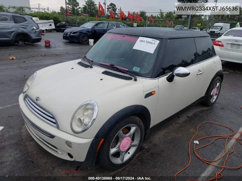 2005 Mini Cooper VIN: WMWRC334X5TJ65636 Lot: 40138865