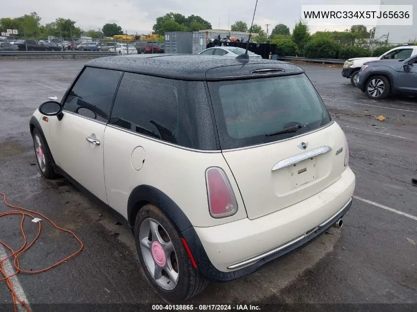 2005 Mini Cooper VIN: WMWRC334X5TJ65636 Lot: 40138865