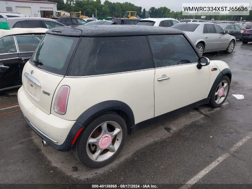 2005 Mini Cooper VIN: WMWRC334X5TJ65636 Lot: 40138865