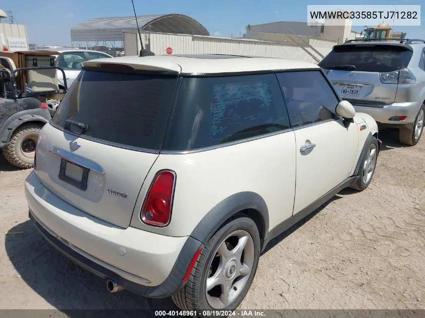 2005 Mini Cooper VIN: WMWRC33585TJ71282 Lot: 40148961