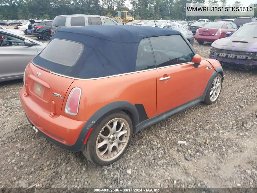 2005 Mini Cooper S VIN: WMWRH33515TK55610 Lot: 40352506