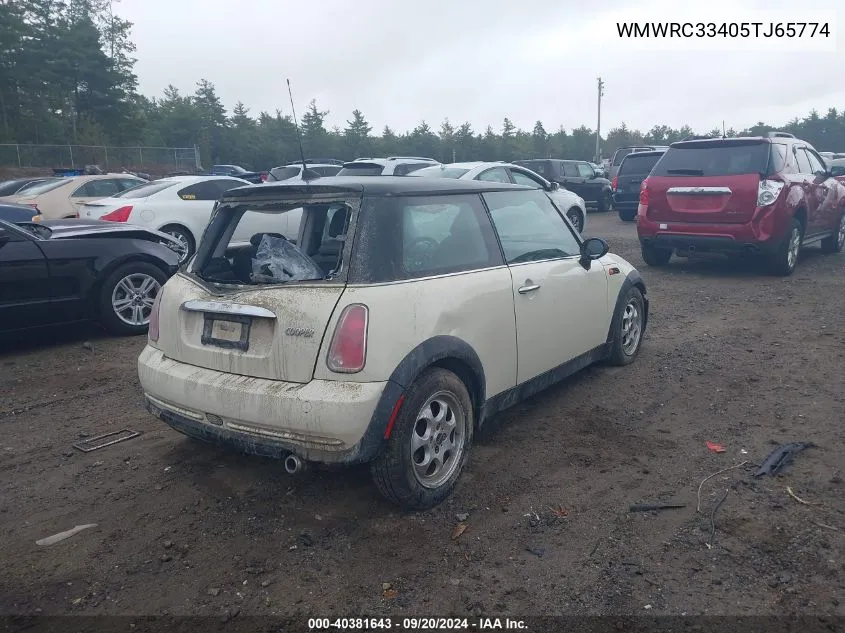 2005 Mini Cooper VIN: WMWRC33405TJ65774 Lot: 40381643