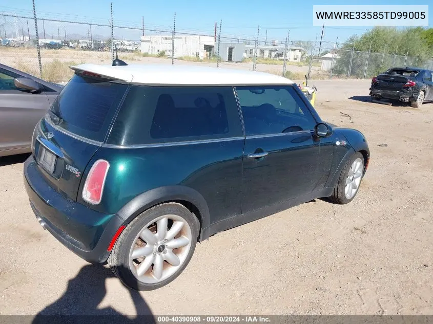 2005 Mini Cooper S VIN: WMWRE33585TD99005 Lot: 40390908