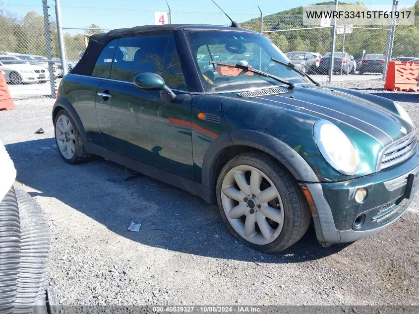 2005 Mini Cooper Base (M5) VIN: WMWRF33415TF61917 Lot: 40539327