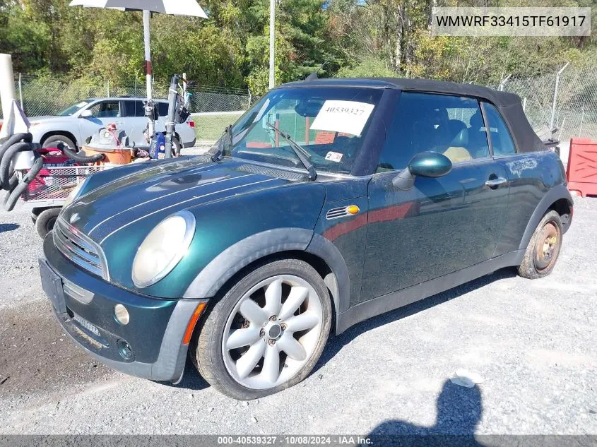 2005 Mini Cooper Base (M5) VIN: WMWRF33415TF61917 Lot: 40539327