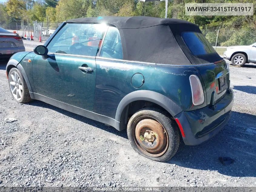 2005 Mini Cooper Base (M5) VIN: WMWRF33415TF61917 Lot: 40539327