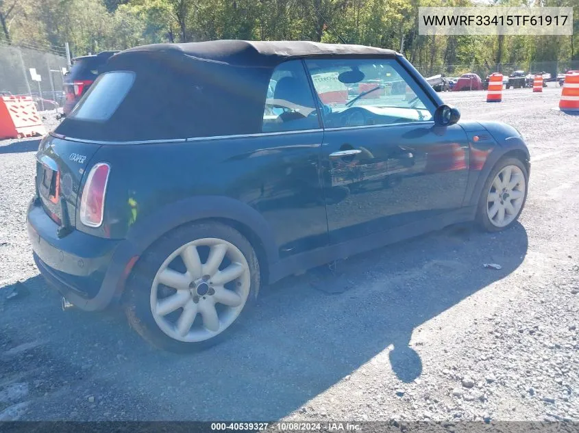 2005 Mini Cooper Base (M5) VIN: WMWRF33415TF61917 Lot: 40539327