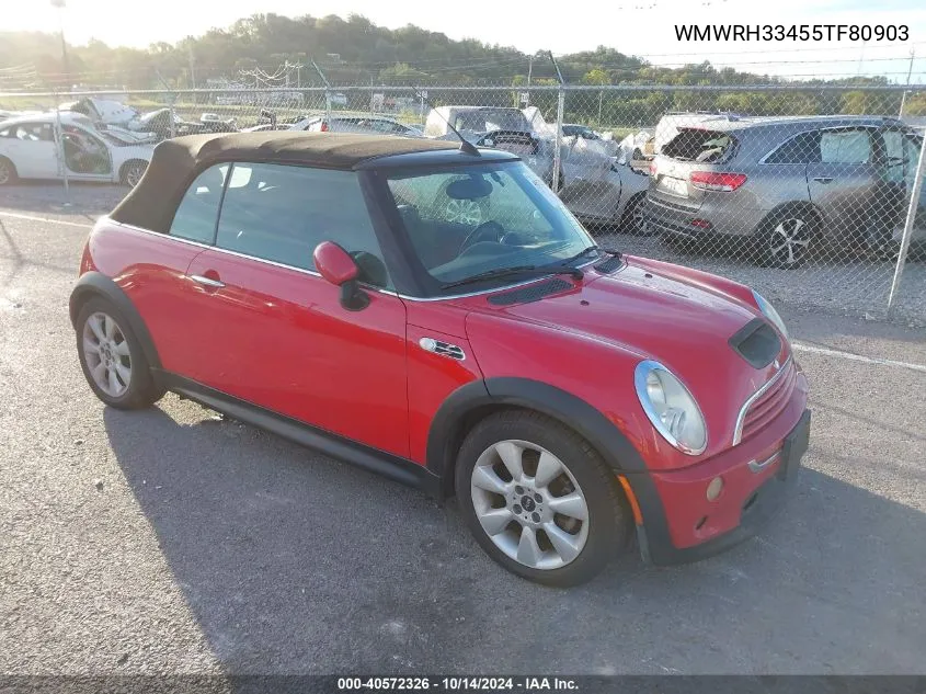 2005 Mini Cooper S VIN: WMWRH33455TF80903 Lot: 40572326