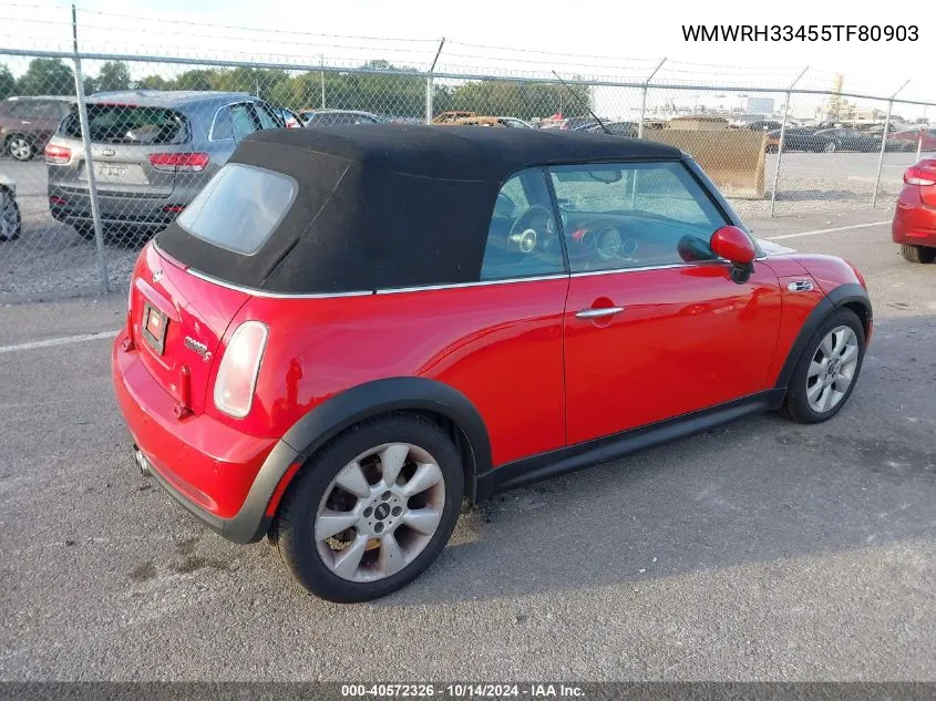 2005 Mini Cooper S VIN: WMWRH33455TF80903 Lot: 40572326