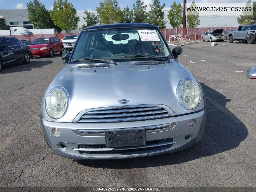 2005 Mini Cooper VIN: WMWRC33475TC57659 Lot: 40725297