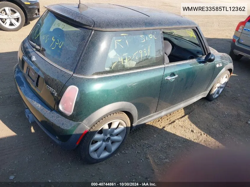 2005 Mini Cooper S VIN: WMWRE33585TL12362 Lot: 40744861