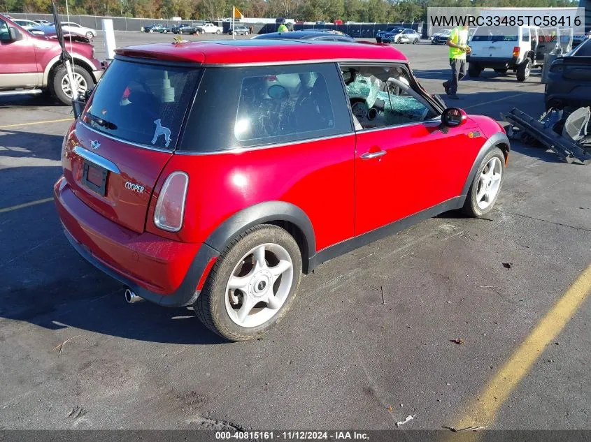 2005 Mini Cooper VIN: WMWRC33485TC58416 Lot: 40815161