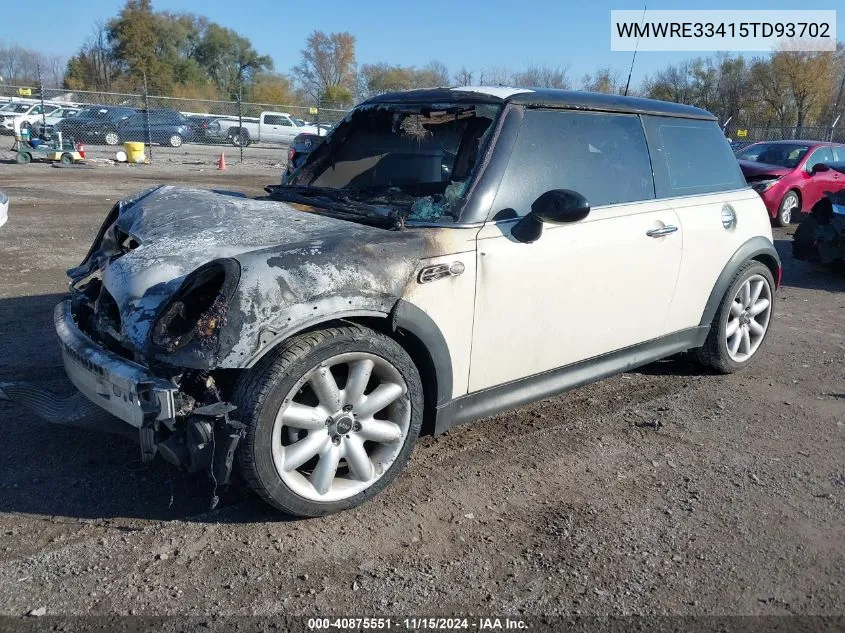 2005 Mini Cooper S VIN: WMWRE33415TD93702 Lot: 40875551