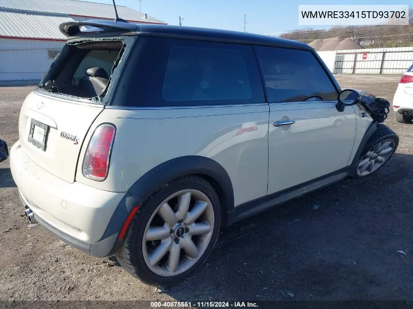 2005 Mini Cooper S VIN: WMWRE33415TD93702 Lot: 40875551