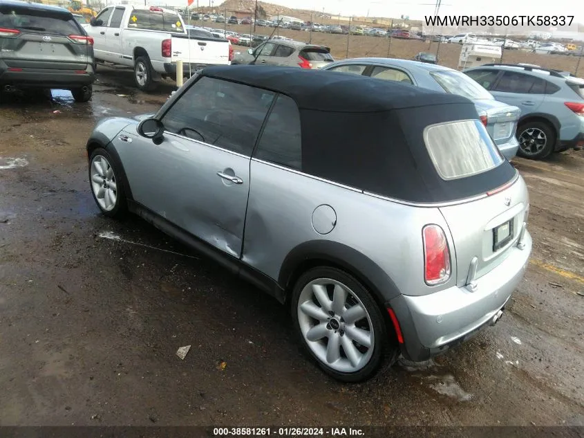 2006 Mini Cooper S VIN: WMWRH33506TK58337 Lot: 38581261