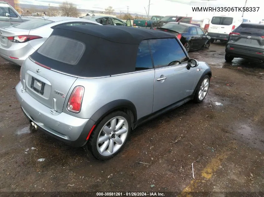 2006 Mini Cooper S VIN: WMWRH33506TK58337 Lot: 38581261