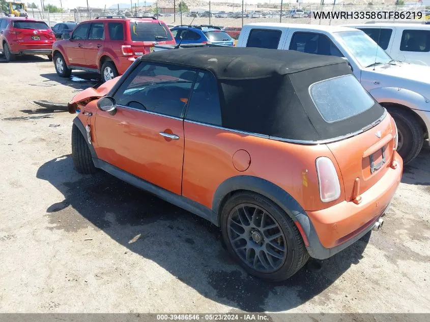 2006 Mini Cooper S VIN: WMWRH33586TF86219 Lot: 39486546