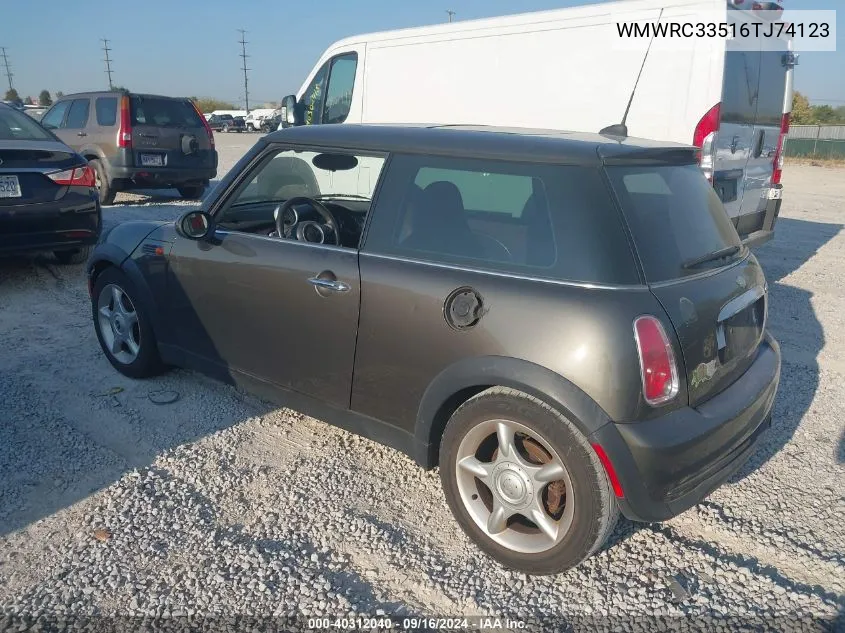 2006 Mini Cooper VIN: WMWRC33516TJ74123 Lot: 40312040