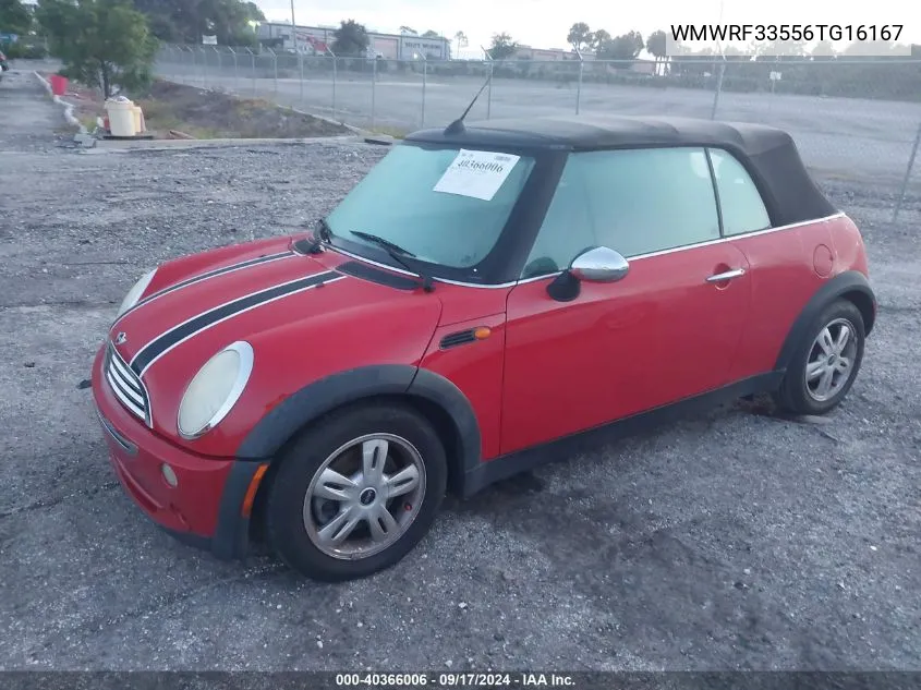 2006 Mini Cooper VIN: WMWRF33556TG16167 Lot: 40366006