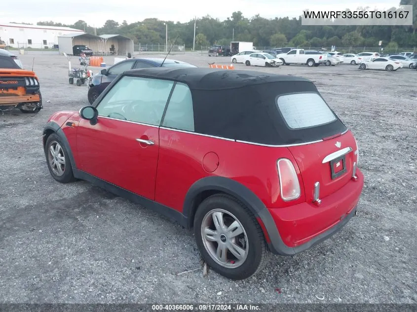 2006 Mini Cooper VIN: WMWRF33556TG16167 Lot: 40366006