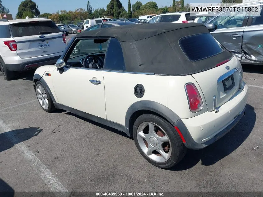 2006 Mini Cooper VIN: WMWRF33576TG15862 Lot: 40489959