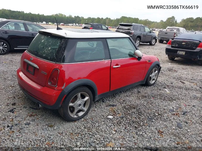 2006 Mini Cooper VIN: WMWRC33586TK66619 Lot: 40514103