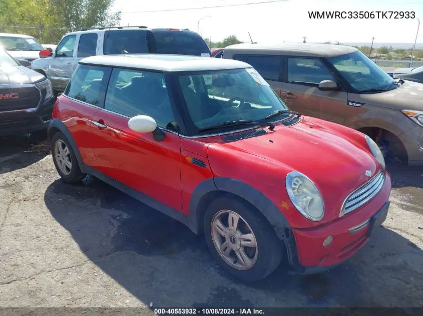 2006 Mini Cooper VIN: WMWRC33506TK72933 Lot: 40553932