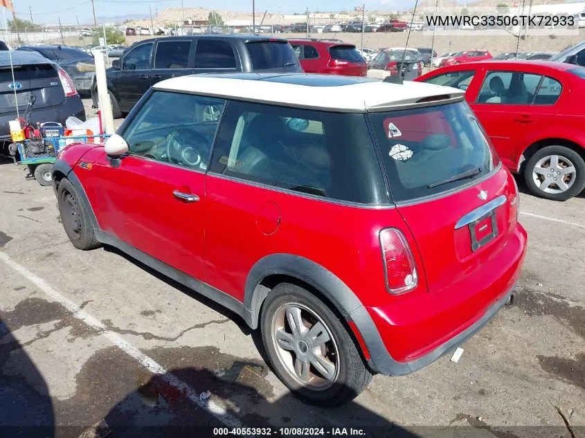 2006 Mini Cooper VIN: WMWRC33506TK72933 Lot: 40553932