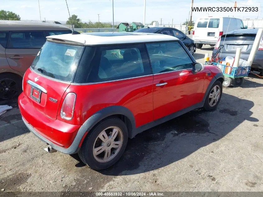 2006 Mini Cooper VIN: WMWRC33506TK72933 Lot: 40553932