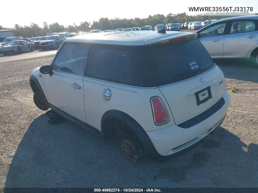 2006 Mini Cooper S VIN: WMWRE33556TJ33178 Lot: 40692274