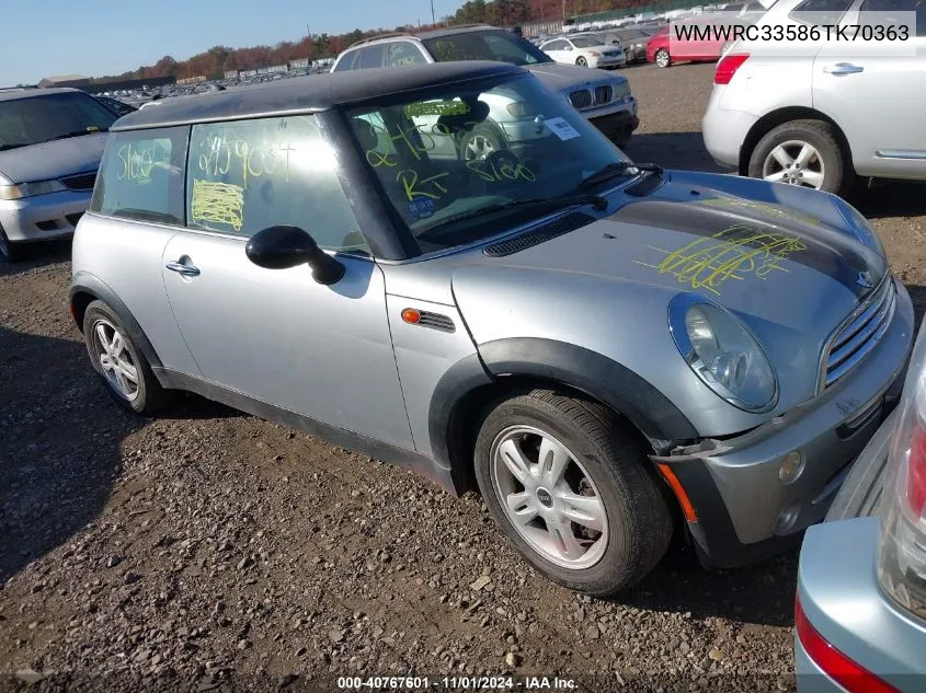 2006 Mini Cooper Hardtop Base (M5) VIN: WMWRC33586TK70363 Lot: 40767601