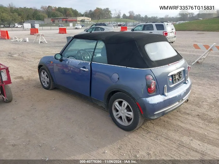 2006 Mini Cooper VIN: WMWRF33576TG15831 Lot: 40779380