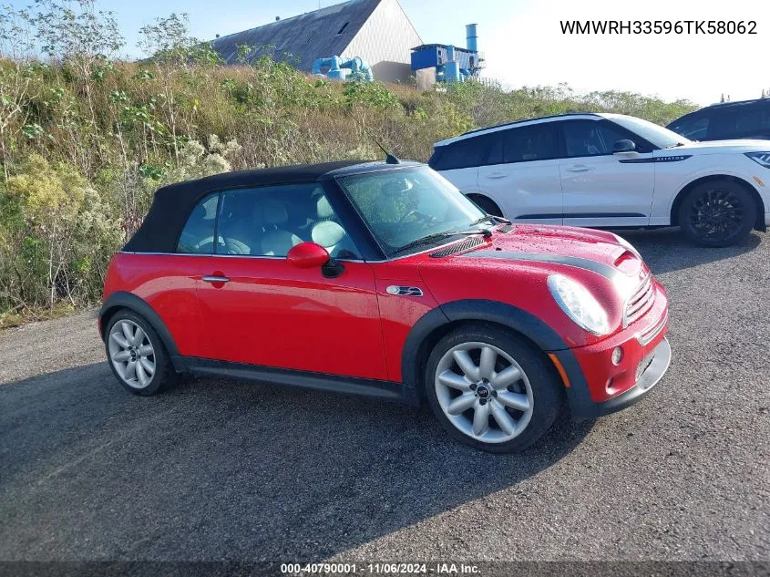 2006 Mini Cooper S VIN: WMWRH33596TK58062 Lot: 40790001