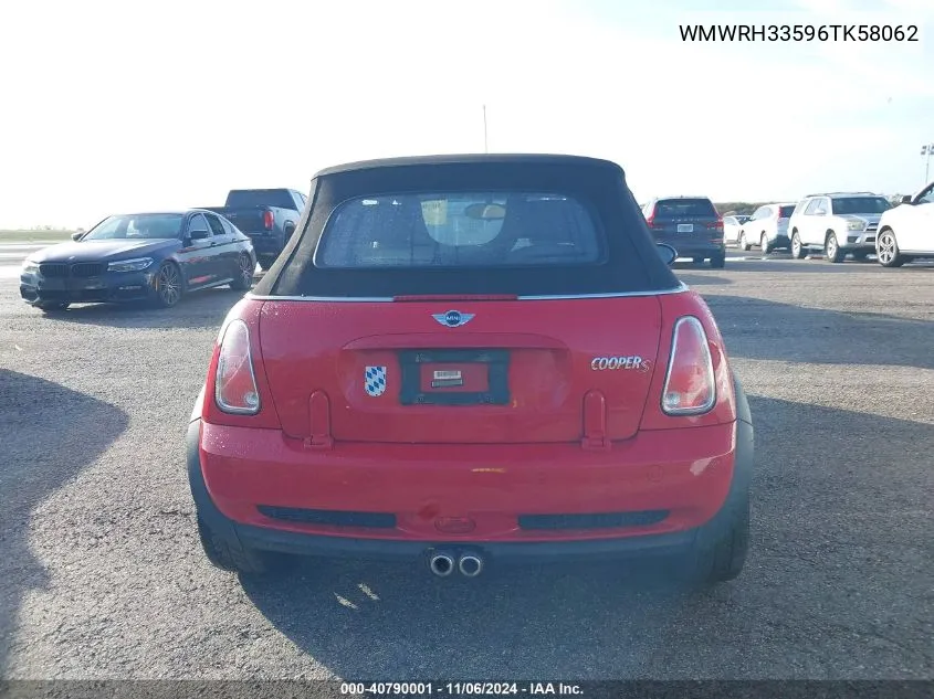 2006 Mini Cooper S VIN: WMWRH33596TK58062 Lot: 40790001