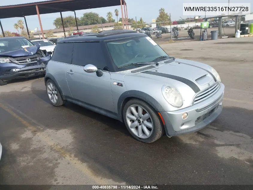 2006 Mini Cooper S VIN: WMWRE33516TN27728 Lot: 40835798