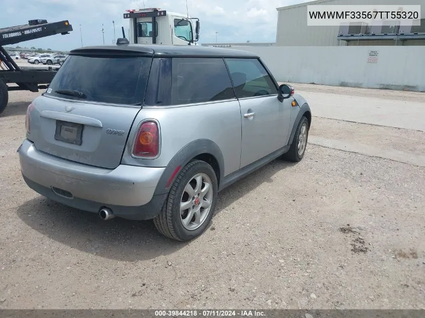 2007 Mini Cooper VIN: WMWMF33567TT55320 Lot: 39844218