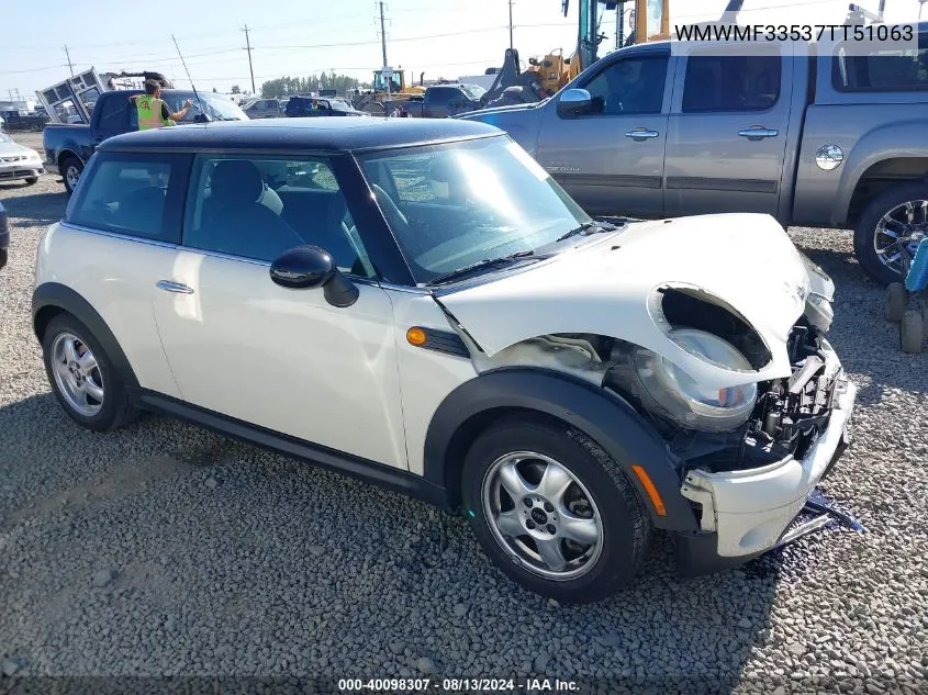 2007 Mini Cooper VIN: WMWMF33537TT51063 Lot: 40098307