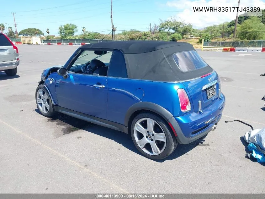 2007 Mini Cooper S VIN: WMWRH33517TJ43389 Lot: 40113900