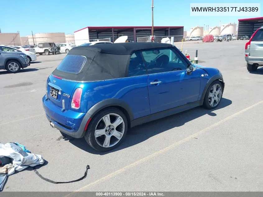 WMWRH33517TJ43389 2007 Mini Cooper S