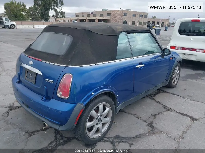 2007 Mini Cooper VIN: WMWRF33517TF67373 Lot: 40337137