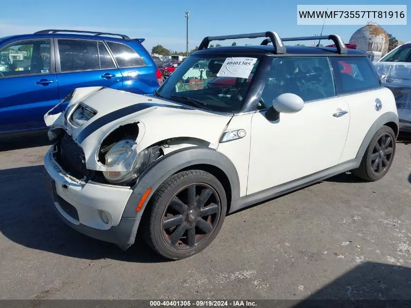 2007 Mini Cooper S VIN: WMWMF73557TT81916 Lot: 40401305