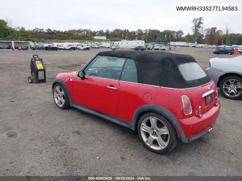 2007 Mini Cooper S VIN: WMWRH33527TL94583 Lot: 40403620