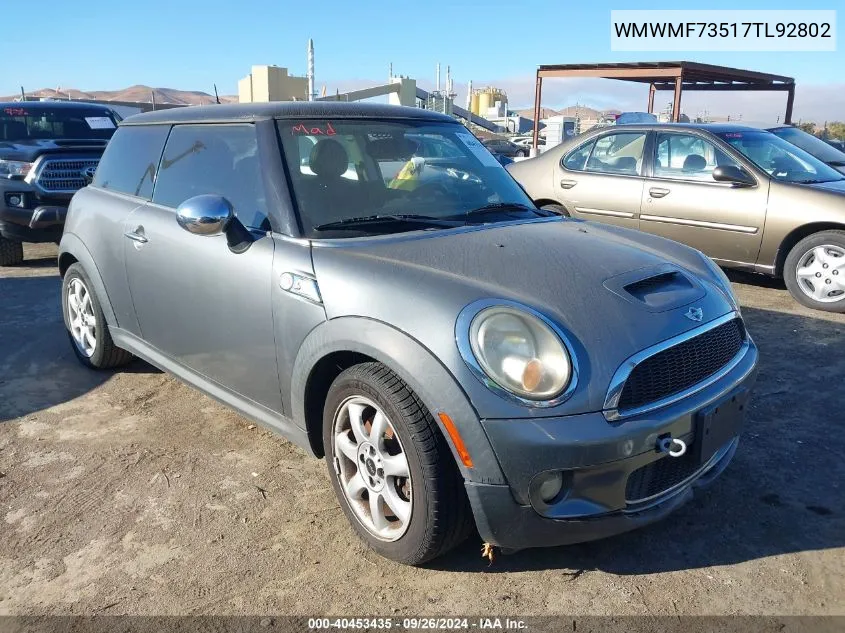 2007 Mini Cooper S S VIN: WMWMF73517TL92802 Lot: 40453435