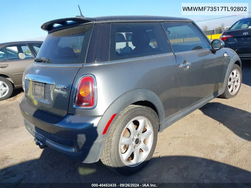 2007 Mini Cooper S S VIN: WMWMF73517TL92802 Lot: 40453435